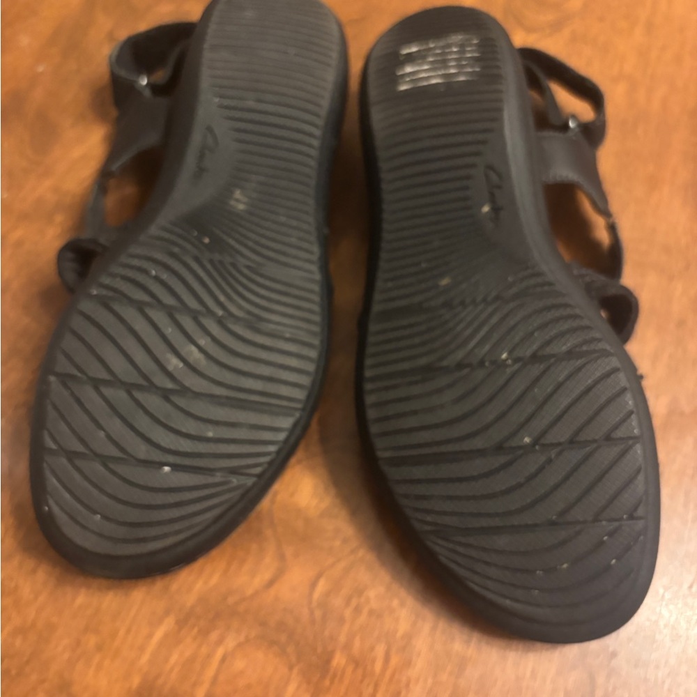 Clarks Black Strappy Sandals - Picture 4 of 8